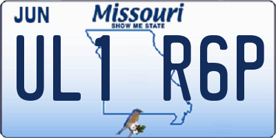 MO license plate UL1R6P