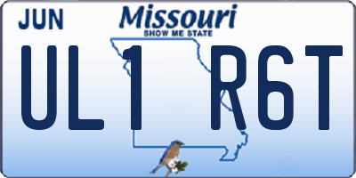 MO license plate UL1R6T