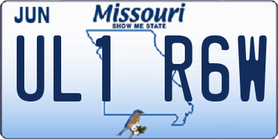 MO license plate UL1R6W