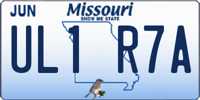 MO license plate UL1R7A