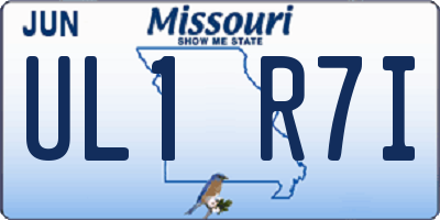 MO license plate UL1R7I