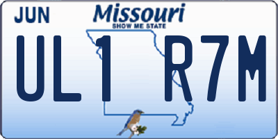 MO license plate UL1R7M