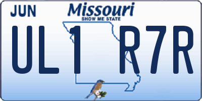MO license plate UL1R7R