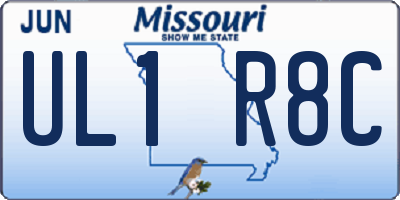 MO license plate UL1R8C