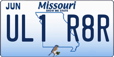 MO license plate UL1R8R