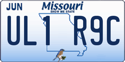 MO license plate UL1R9C