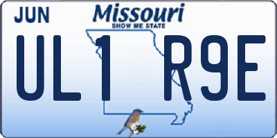 MO license plate UL1R9E