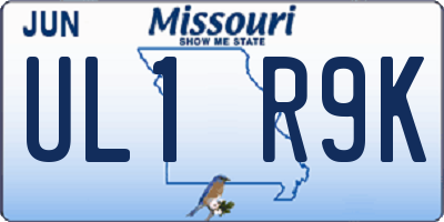 MO license plate UL1R9K