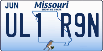 MO license plate UL1R9N