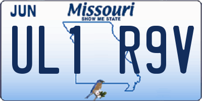 MO license plate UL1R9V