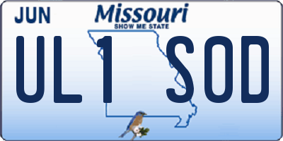 MO license plate UL1S0D