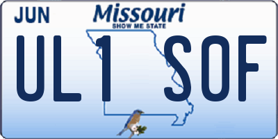 MO license plate UL1S0F