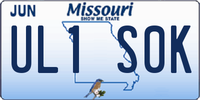 MO license plate UL1S0K