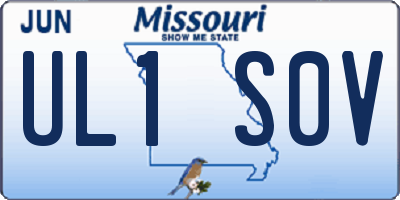 MO license plate UL1S0V
