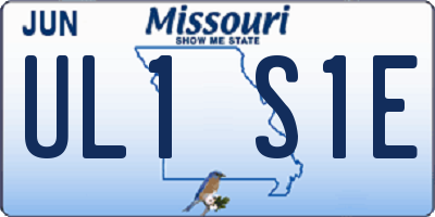 MO license plate UL1S1E