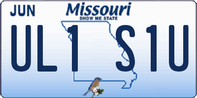 MO license plate UL1S1U