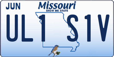 MO license plate UL1S1V