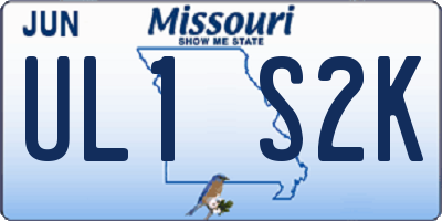 MO license plate UL1S2K