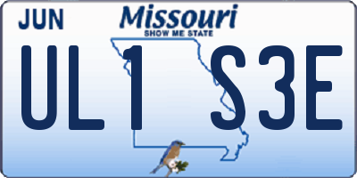 MO license plate UL1S3E