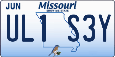 MO license plate UL1S3Y