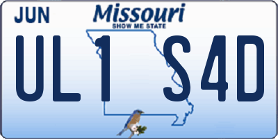 MO license plate UL1S4D