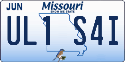 MO license plate UL1S4I