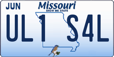 MO license plate UL1S4L