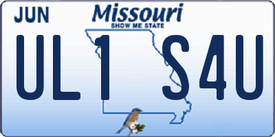 MO license plate UL1S4U