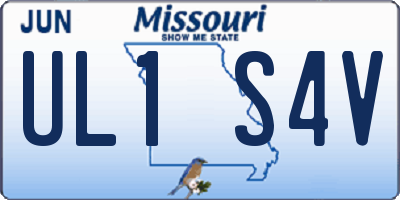 MO license plate UL1S4V