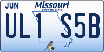 MO license plate UL1S5B
