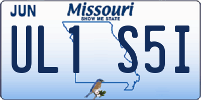 MO license plate UL1S5I