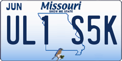 MO license plate UL1S5K
