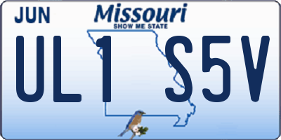 MO license plate UL1S5V