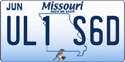 MO license plate UL1S6D