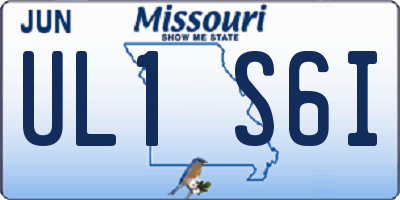 MO license plate UL1S6I