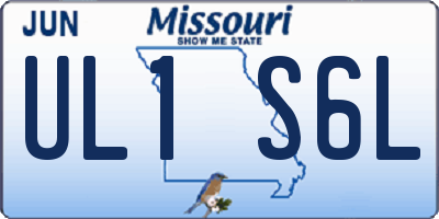 MO license plate UL1S6L
