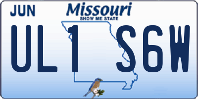 MO license plate UL1S6W