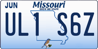 MO license plate UL1S6Z