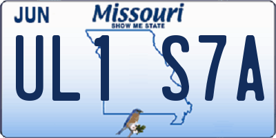 MO license plate UL1S7A