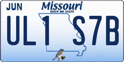 MO license plate UL1S7B