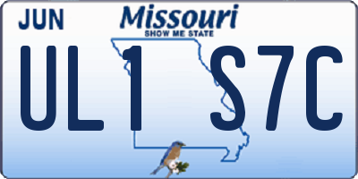 MO license plate UL1S7C