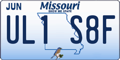 MO license plate UL1S8F