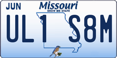 MO license plate UL1S8M