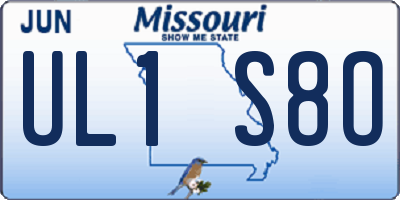 MO license plate UL1S8O