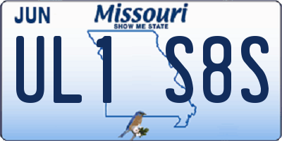 MO license plate UL1S8S