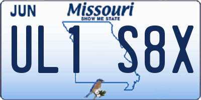 MO license plate UL1S8X