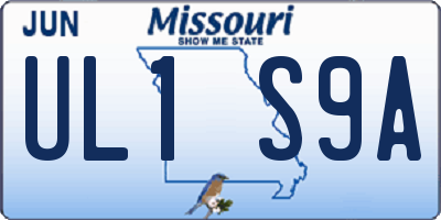 MO license plate UL1S9A