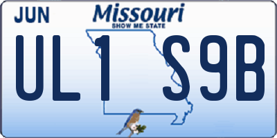 MO license plate UL1S9B