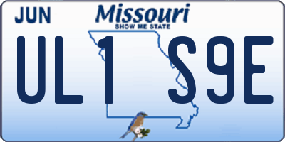 MO license plate UL1S9E