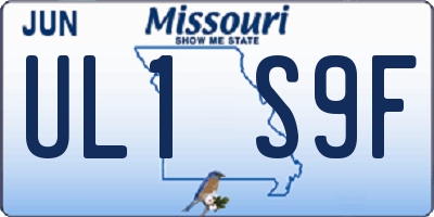 MO license plate UL1S9F
